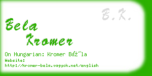 bela kromer business card